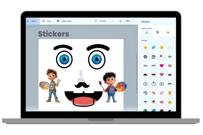 MS Paint 3d stickers webp