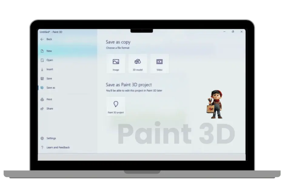 Save and Export 3D Paint
